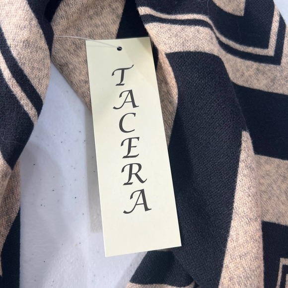 Tacera CHEVRON 3/4 SLEEVES KEYHOLE ROUND NECK SHIFT KNIT DRESS MULTI MEDIUM NWT - Picture 12 of 16